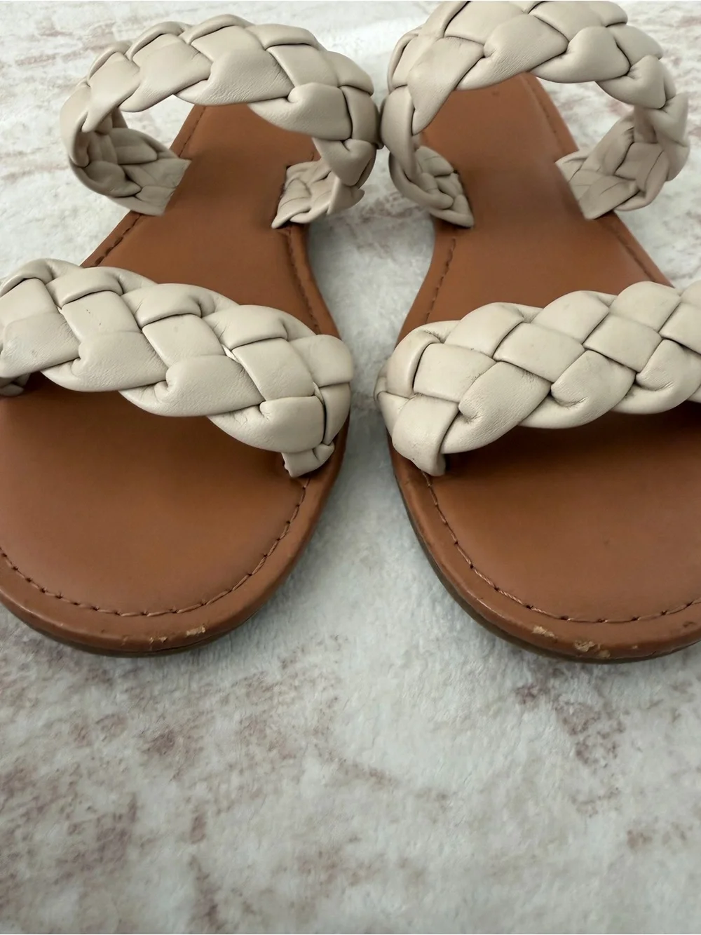 A New Day Lucy Braided Slide Sandals Cream Women’s 8